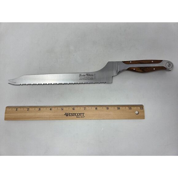 GUNTER WILHELM EXECUTIVE CHEF SERIES OFFSET BREAD KNIFE 440C GERMAN STEEL 10" - Picture 1 of 5